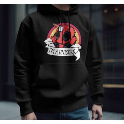 Суичър без цип Oversize Deadpool - I'm A Unicorn